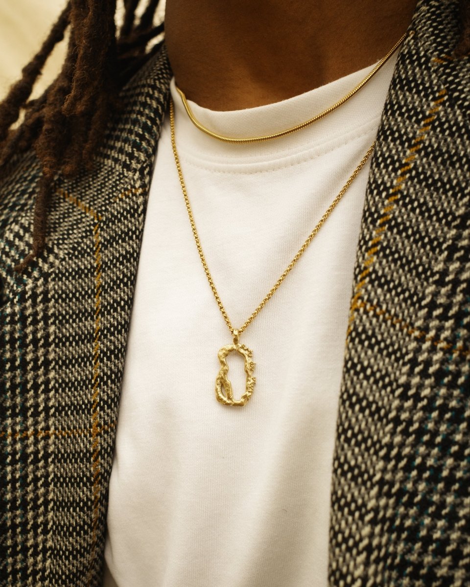 Gold Necklace – Art de Vivre – Sculpted Pendant – Fragment Studio