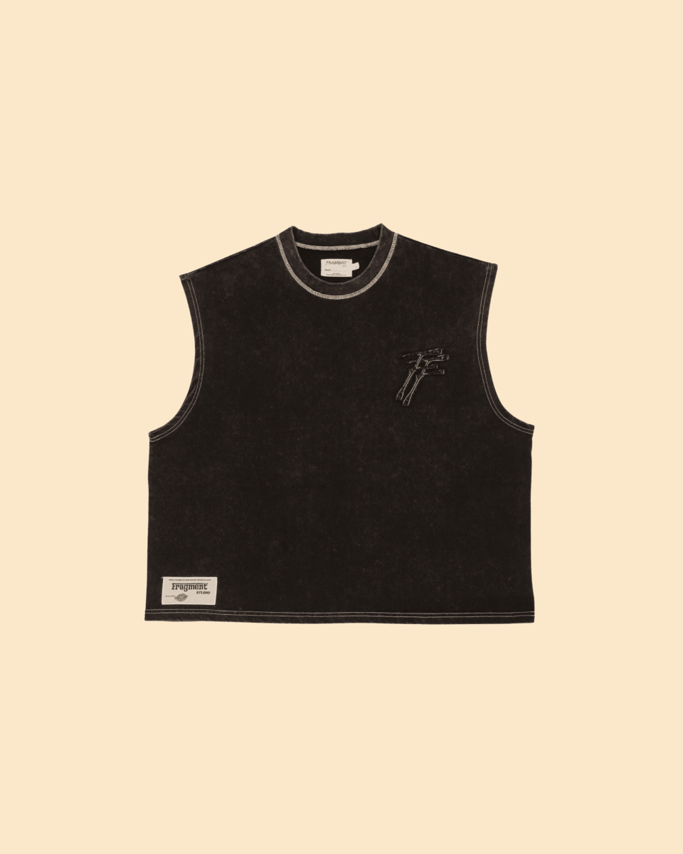BLACK CONTRAST SLEEVELESS TEE - FRAGMENT STUDIO