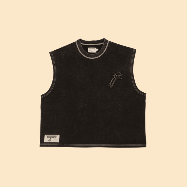 BLACK CONTRAST SLEEVELESS TEE - FRAGMENT STUDIO