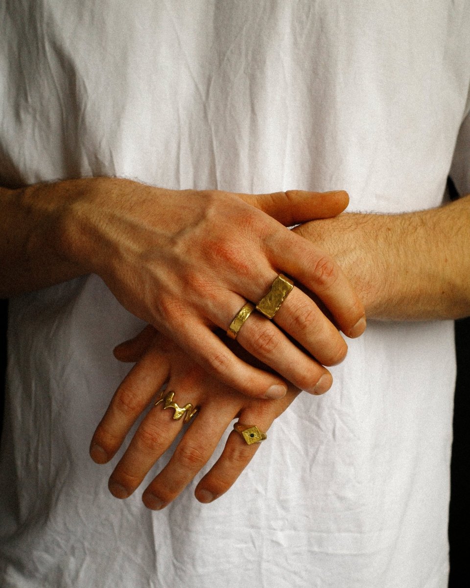 Gold Signet Ring – Brute – Chunky Textured – Fragment Studio