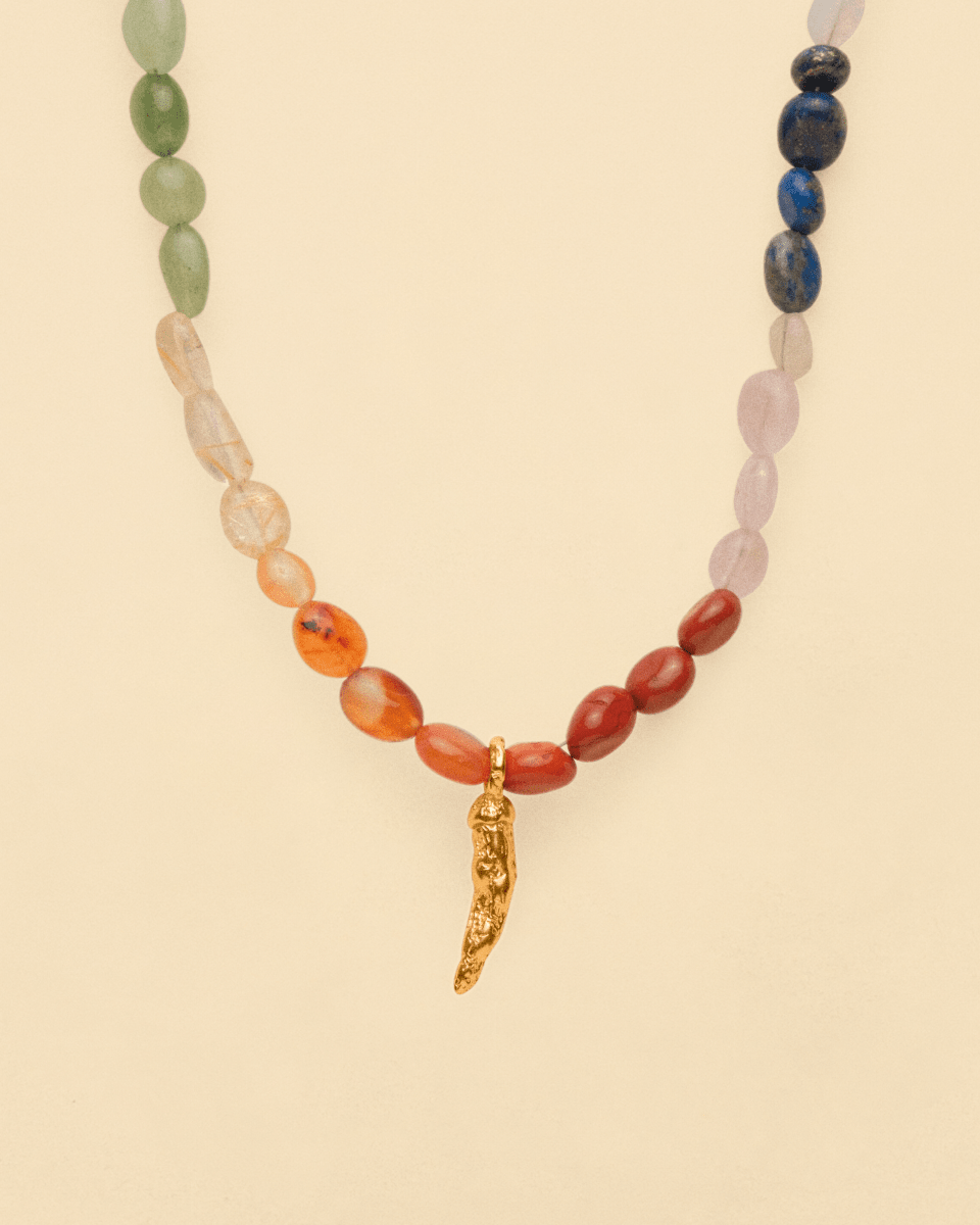 Collier de Perles Or – Chili Riviera – Charm Piment – Fragment Studio