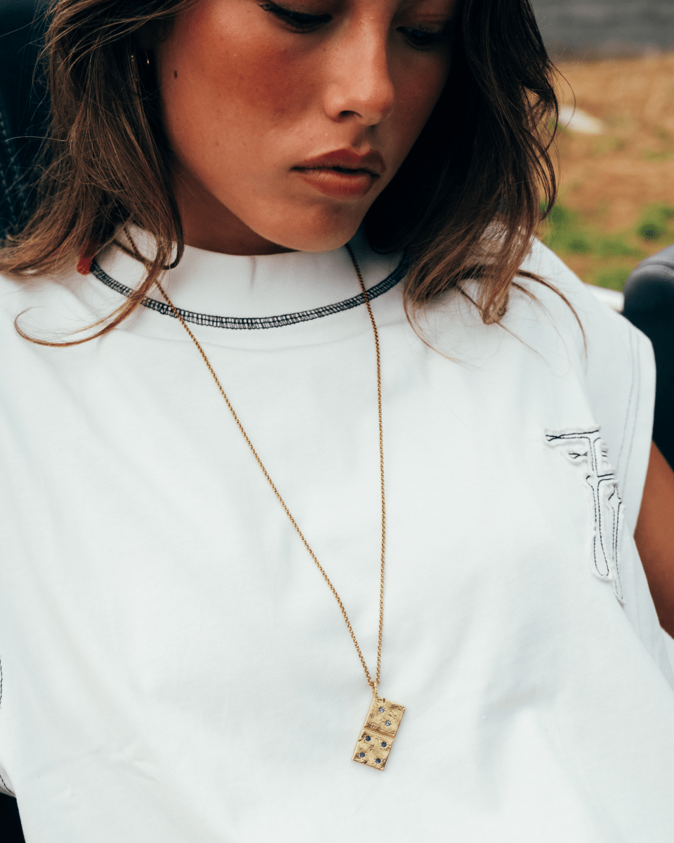 Gold Necklace – Domino – Domino Tile Pendant – Fragment Studio