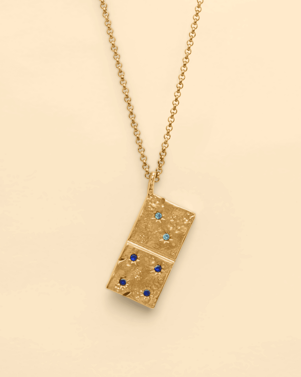 Gold Necklace – Domino – Domino Tile Pendant – Fragment Studio