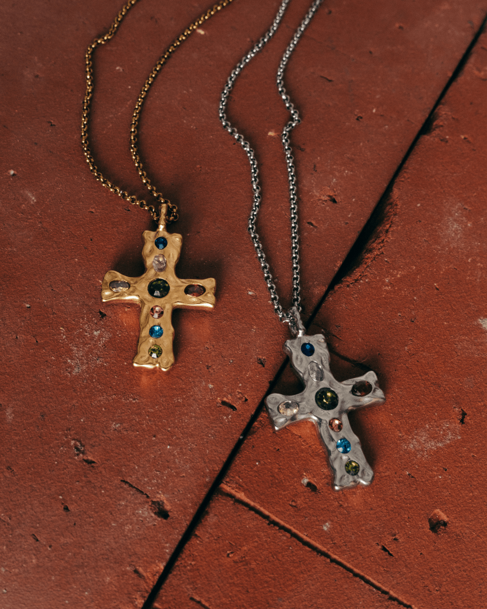 GEM CROSS NECKLACE - FRAGMENT STUDIO
