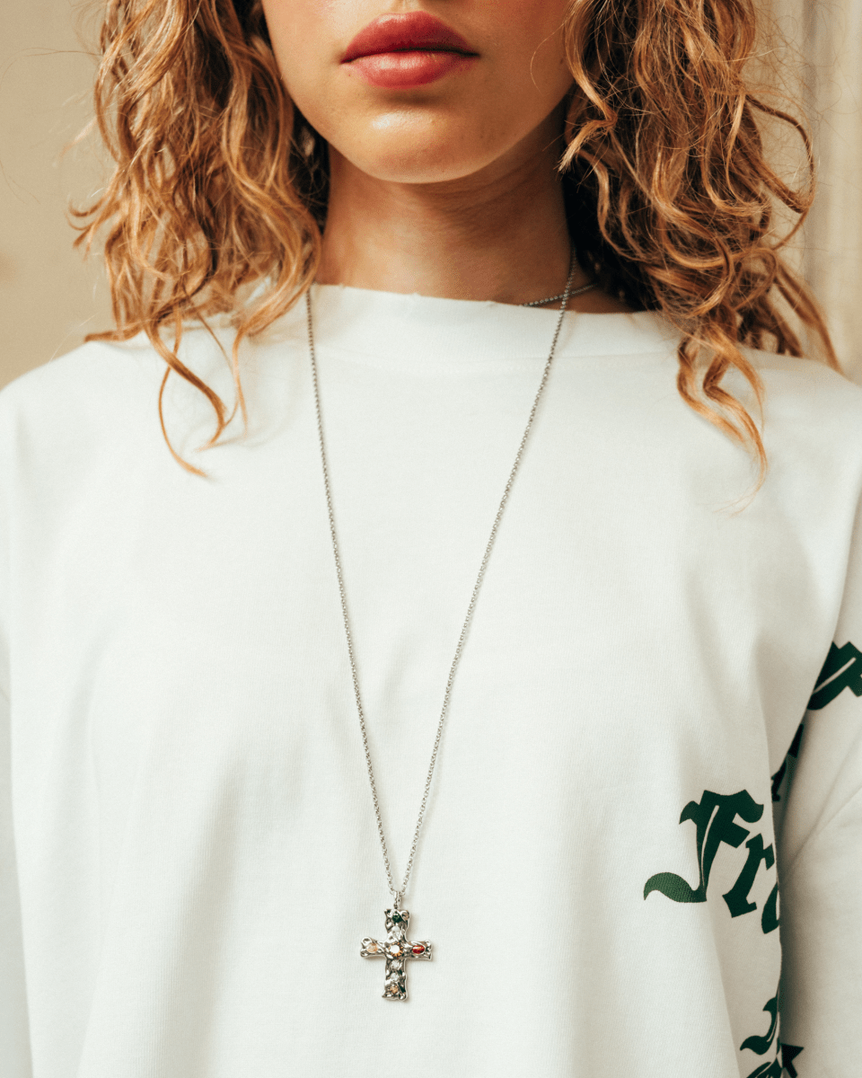GEM CROSS NECKLACE - FRAGMENT STUDIO
