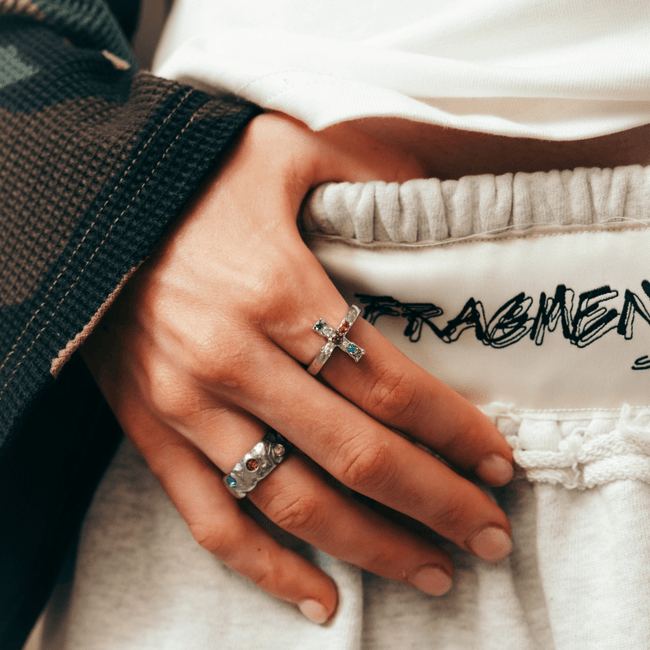 GEM CROSS RING - FRAGMENT STUDIO