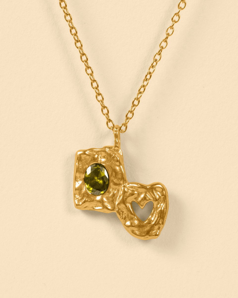 Collier Or – Heartless – Pendentif Pierres Vertes – Fragment Studio