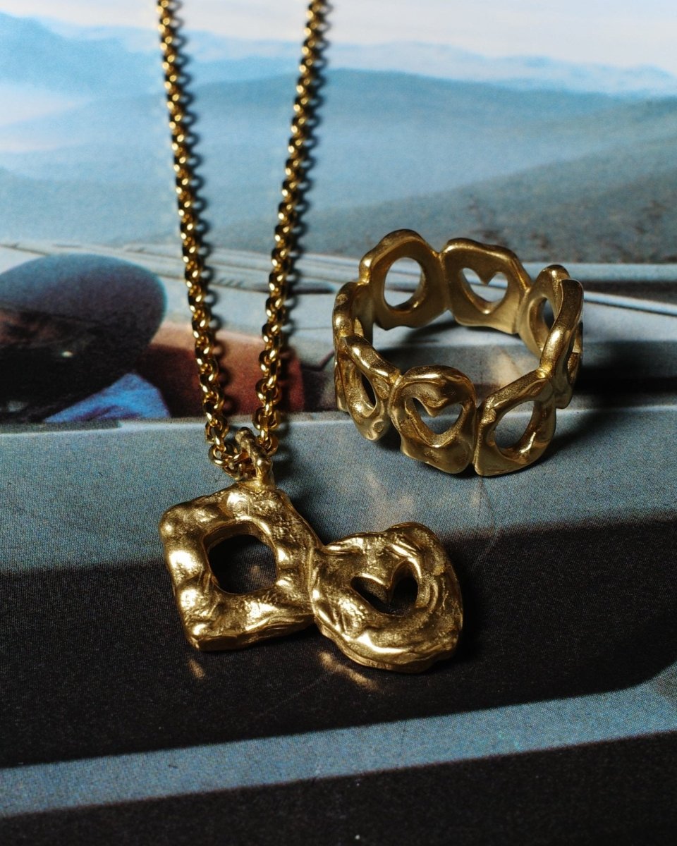 Collier Or – Heartless Naked – Pendentif Cœurs Ajourés – Fragment Studio