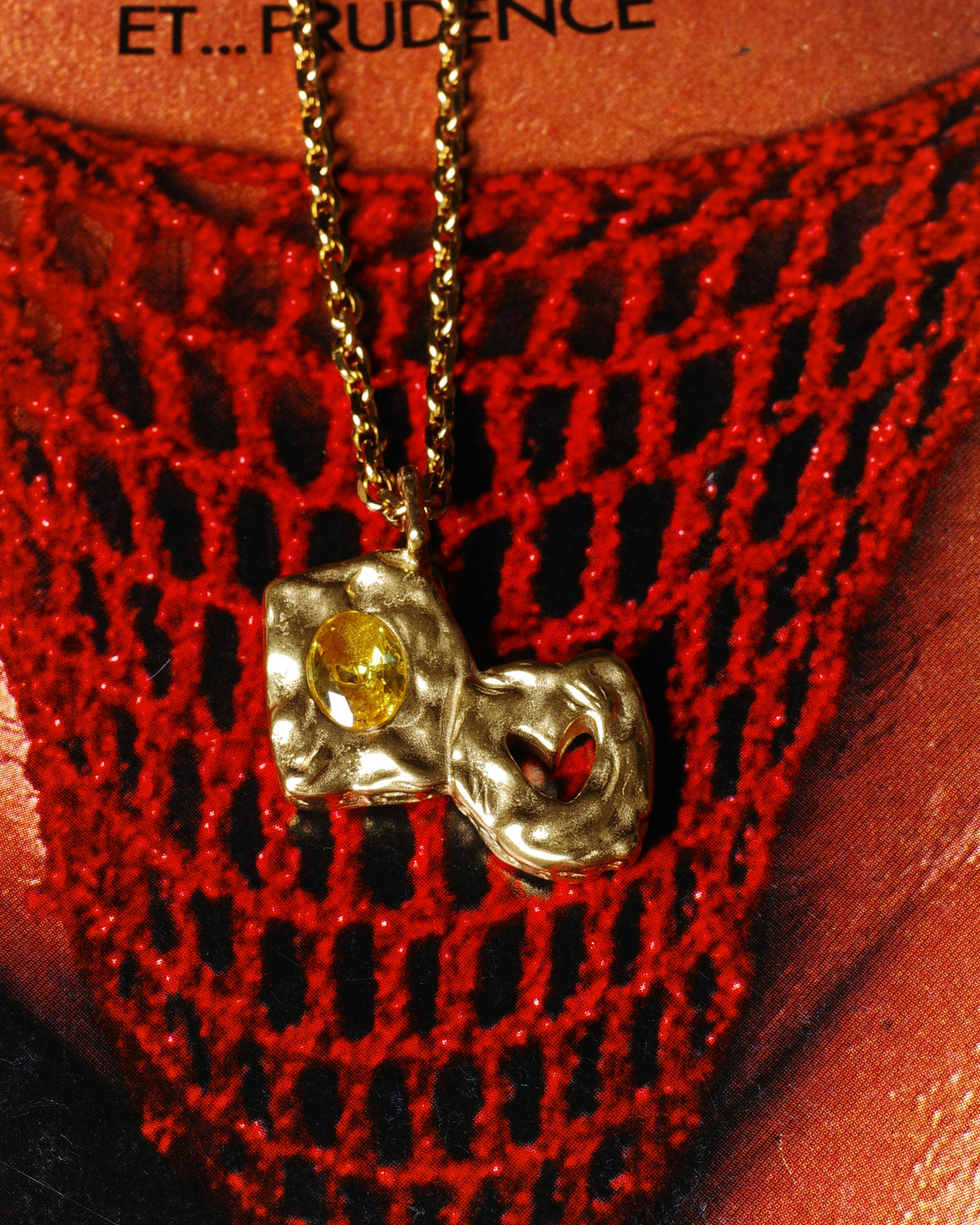 Collier Or – Heartless – Pendentif Pierres Jaunes – Fragment Studio