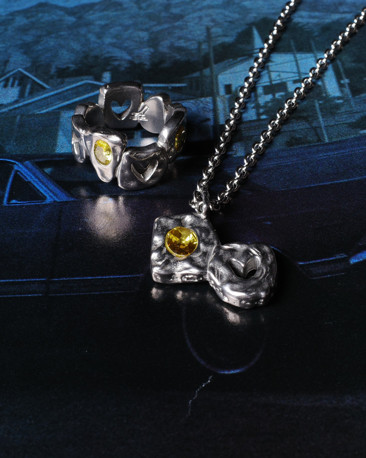 HEARTLESS PENDANT - YELLOW TOPAZ - FRAGMENT STUDIO