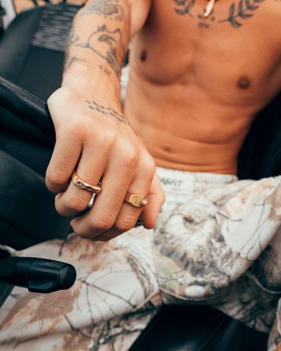 Gold Signet Ring – Molten Heart – Melting Heart – Fragment Studio