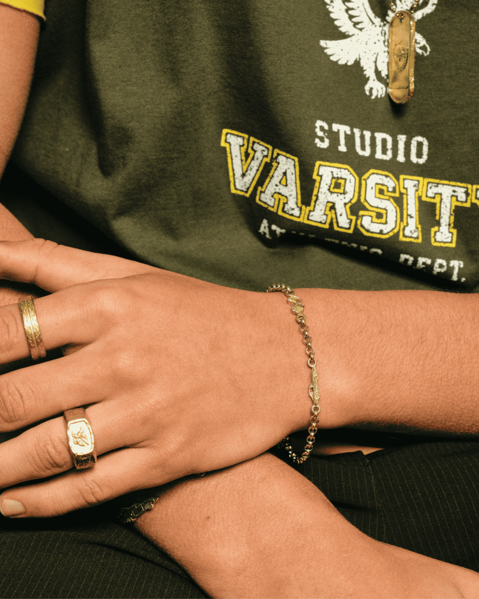 Gold Bracelet – Racing – Race Car Charms – Fragment Studio