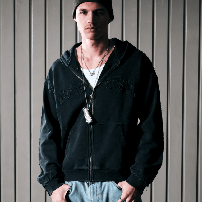 ROOTS ZIP UP HOODIE - BLACK - FRAGMENT STUDIO