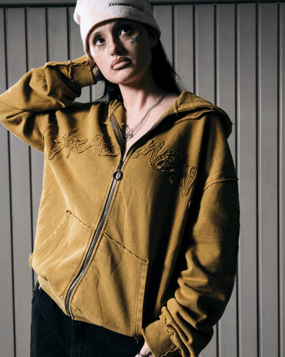 ROOTS ZIP UP HOODIE - KHAKI - FRAGMENT STUDIO
