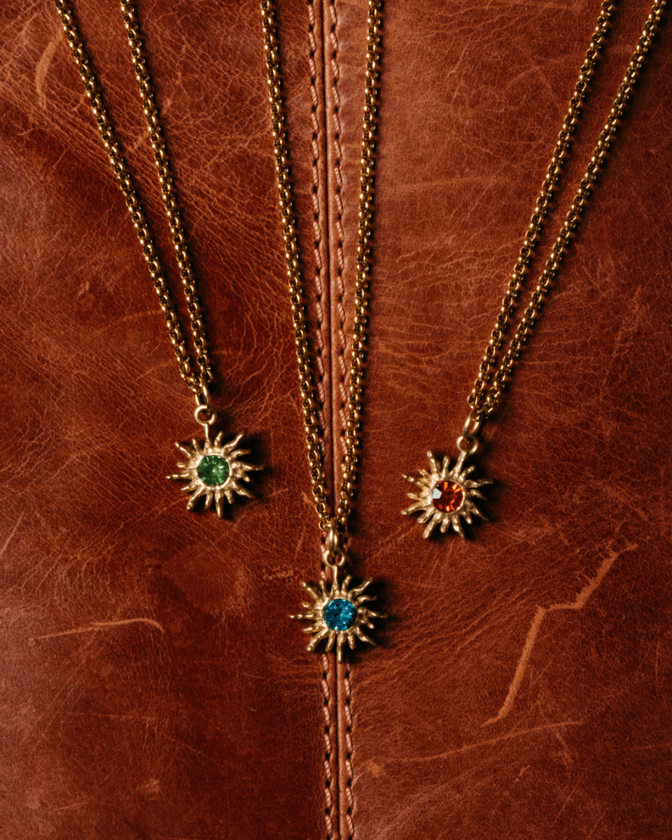 Colliers Or – Solar Flare – Vert, Bleu & Rouge – Fragment Studio