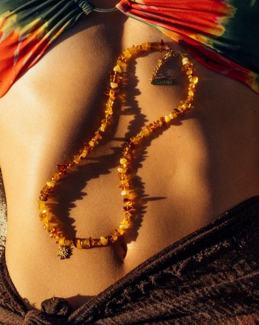 Gold Bead Necklace – Solar Flare Riviera – Amber & Sun – Fragment Studio