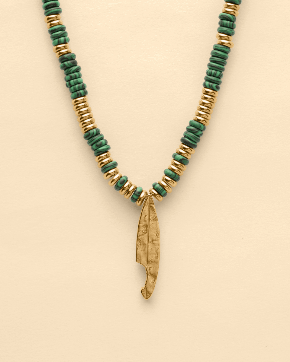 Gold Bead Necklace – Surfboard – Surfboard Pendant – Fragment Studio