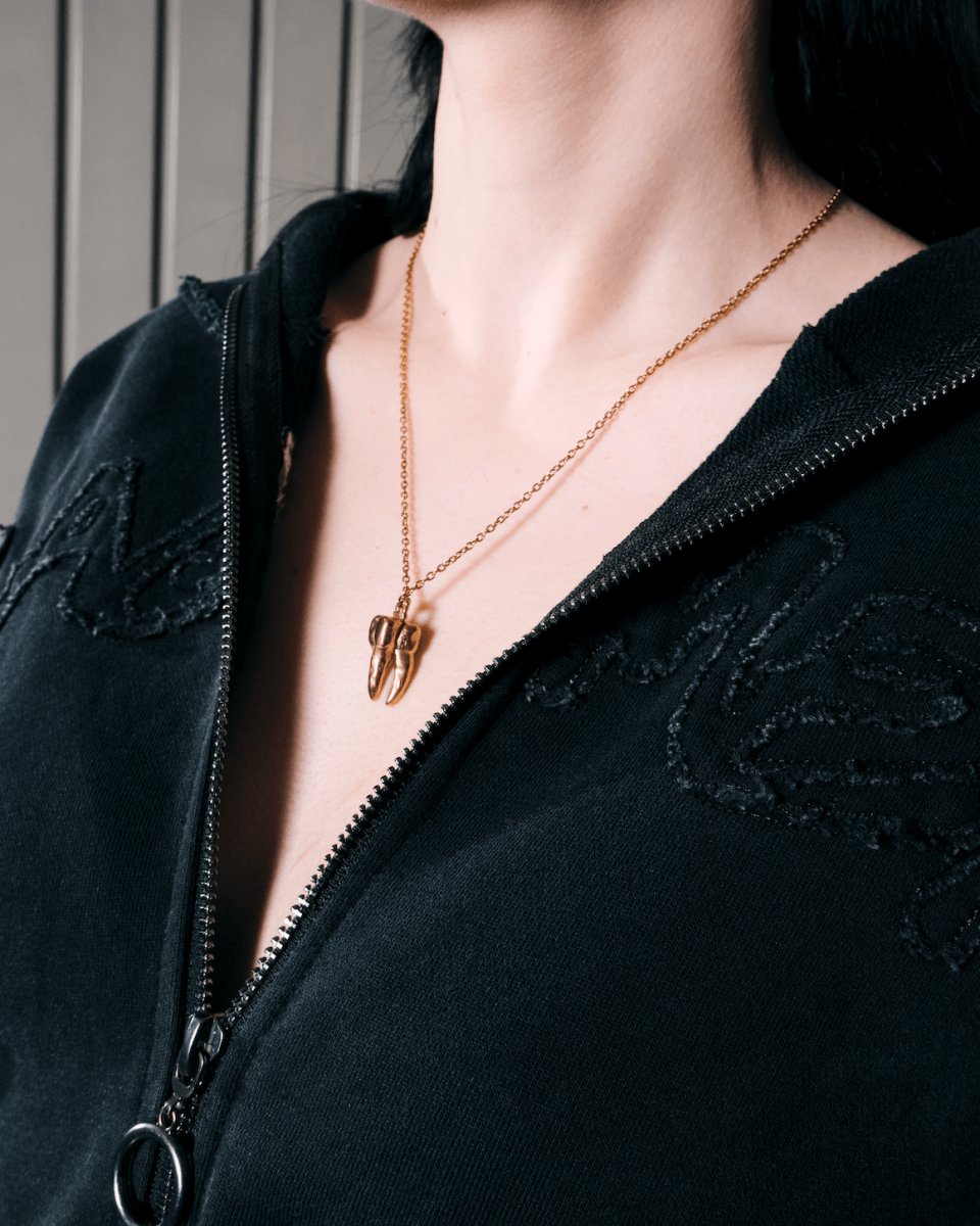 Gold Necklace – Tooth – Molar Pendant – Fragment Studio