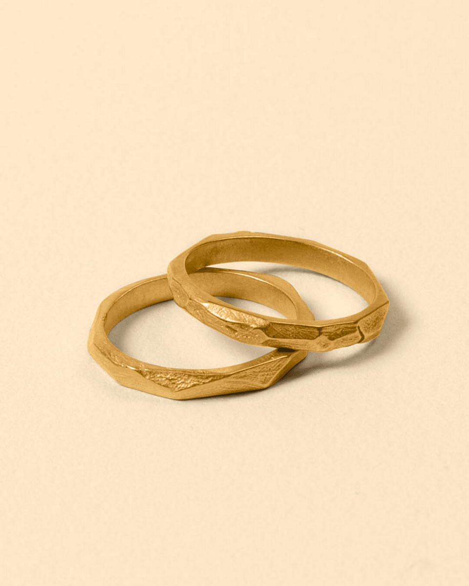 Gold Ring – Twin – Set of 2 Stacking Rings – Fragment Studio