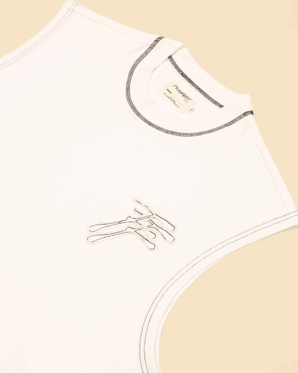 WHITE CONTRAST SLEEVELESS TEE - FRAGMENT STUDIO