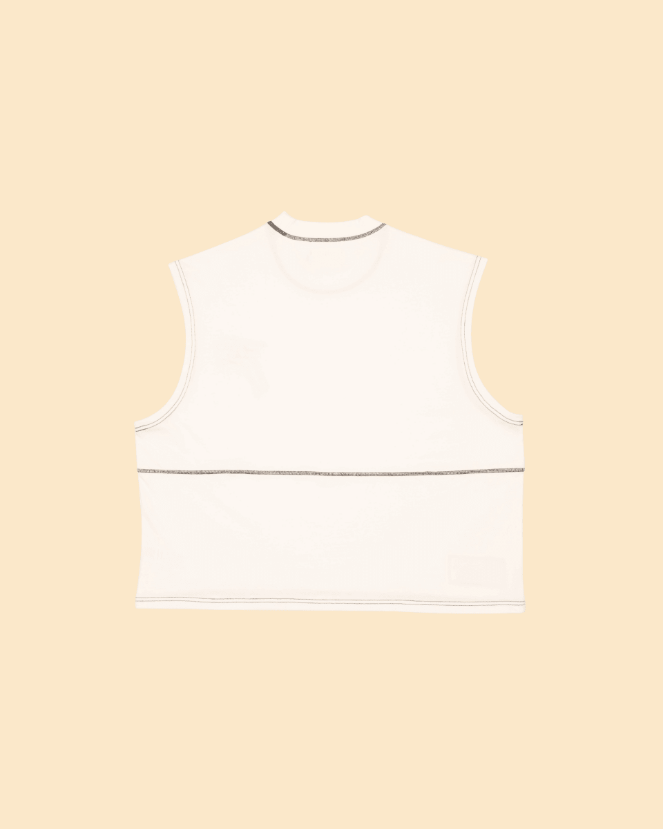 WHITE CONTRAST SLEEVELESS TEE - FRAGMENT STUDIO