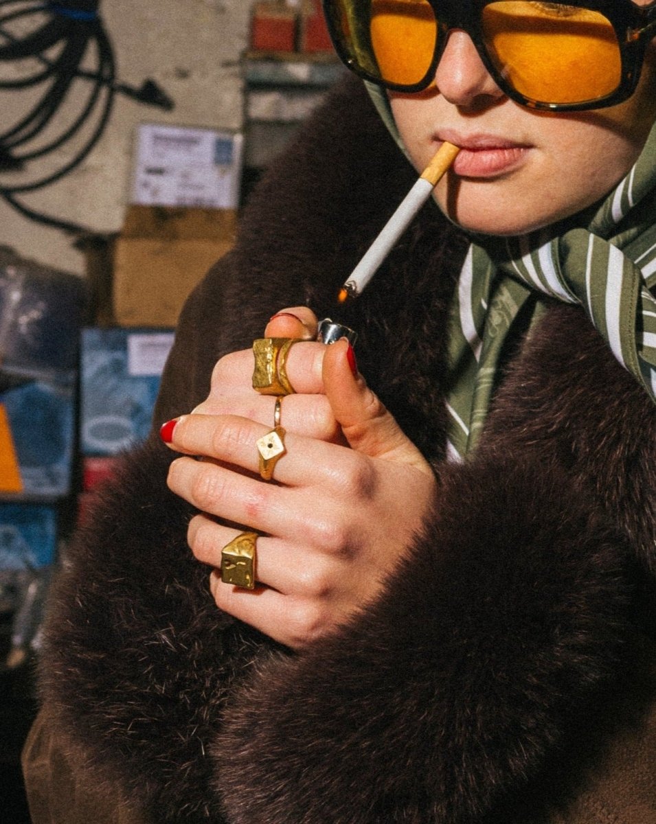 Gold Signet Ring – Brute – Chunky Textured – Fragment Studio