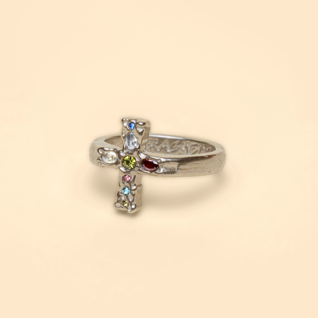 GEM CROSS RING