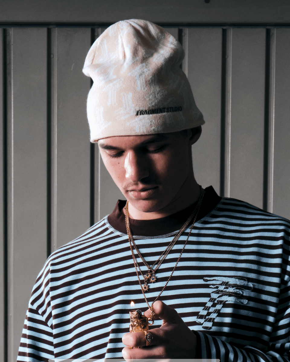 BEANIE MONOGRAM - CREAM - FRAGMENT STUDIO