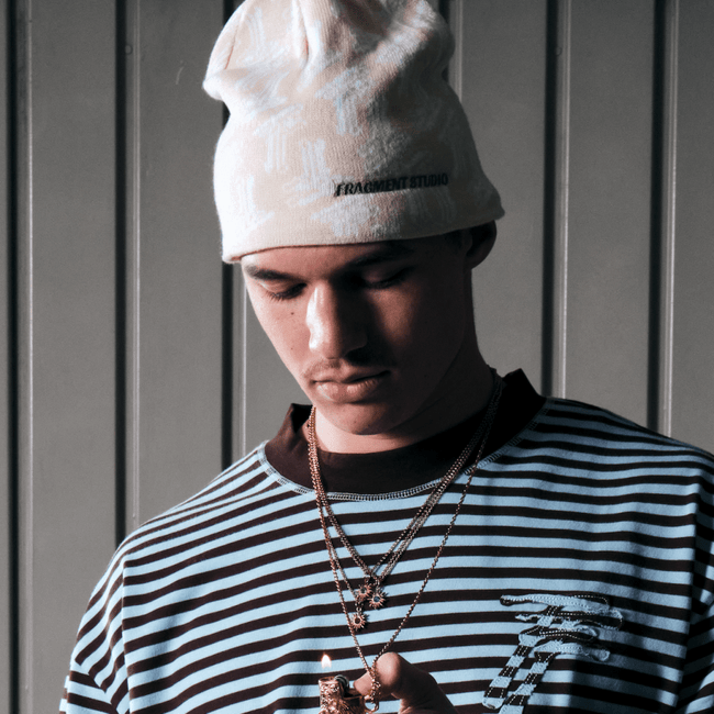 BEANIE MONOGRAM - CREAM - FRAGMENT STUDIO