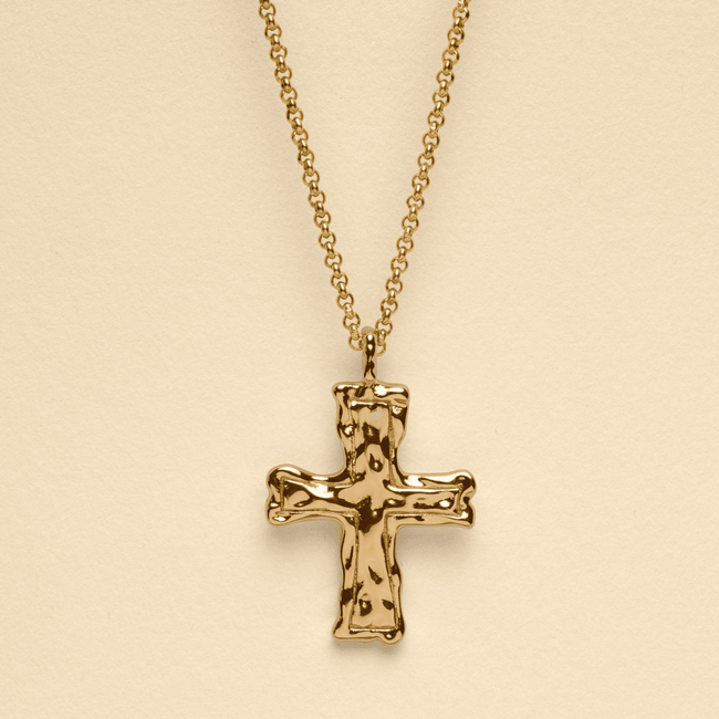 CROSS NECKLACE [GOLD] - FRAGMENT STUDIO