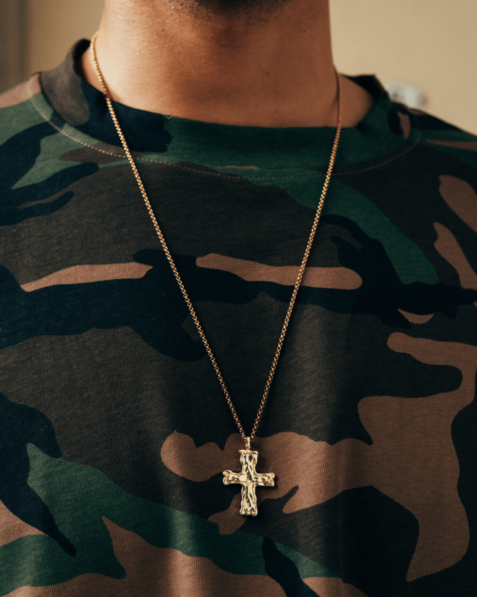 CROSS NECKLACE [GOLD] - FRAGMENT STUDIO