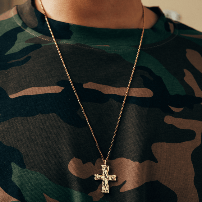 CROSS NECKLACE [GOLD] - FRAGMENT STUDIO