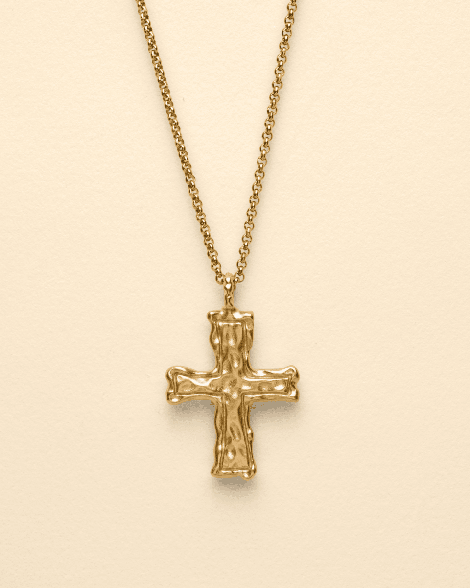 CROSS NECKLACE [GOLD] - FRAGMENT STUDIO