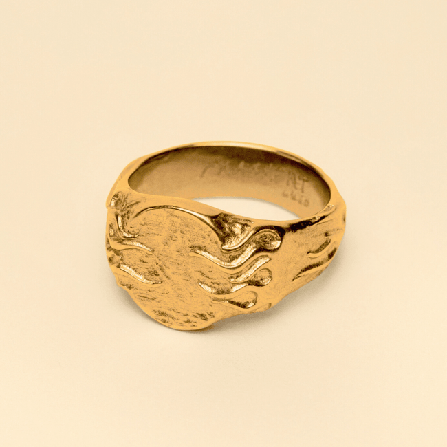 FLAME SIGNET RING [GOLD] - FRAGMENT STUDIO