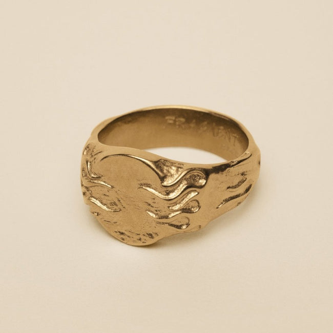 FLAME SIGNET RING [GOLD] - FRAGMENT STUDIO