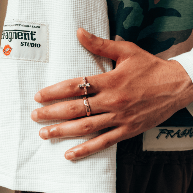 GEM CROSS RING [GOLD] - FRAGMENT STUDIO
