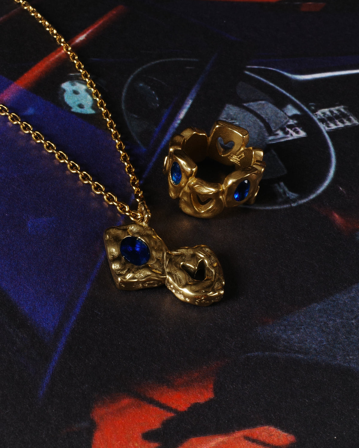 HEARTLESS PENDANT [GOLD] - BLUE SAPPHIRE - FRAGMENT STUDIO
