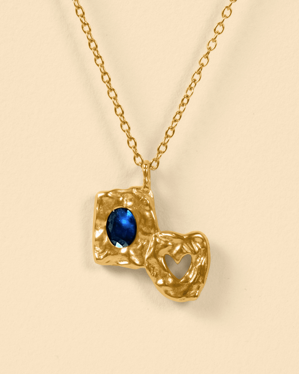 HEARTLESS PENDANT [GOLD] - BLUE SAPPHIRE - FRAGMENT STUDIO
