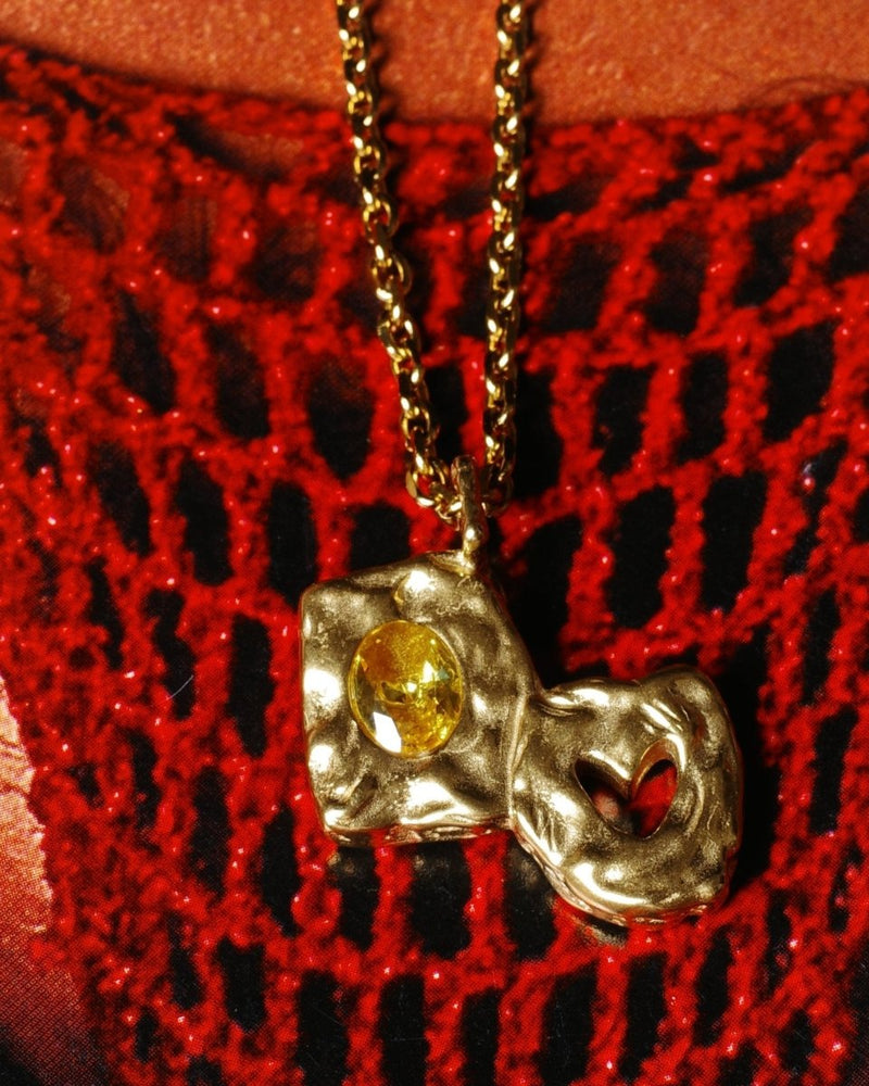 HEARTLESS PENDANT [GOLD] - YELLOW TOPAZ - FRAGMENT STUDIO