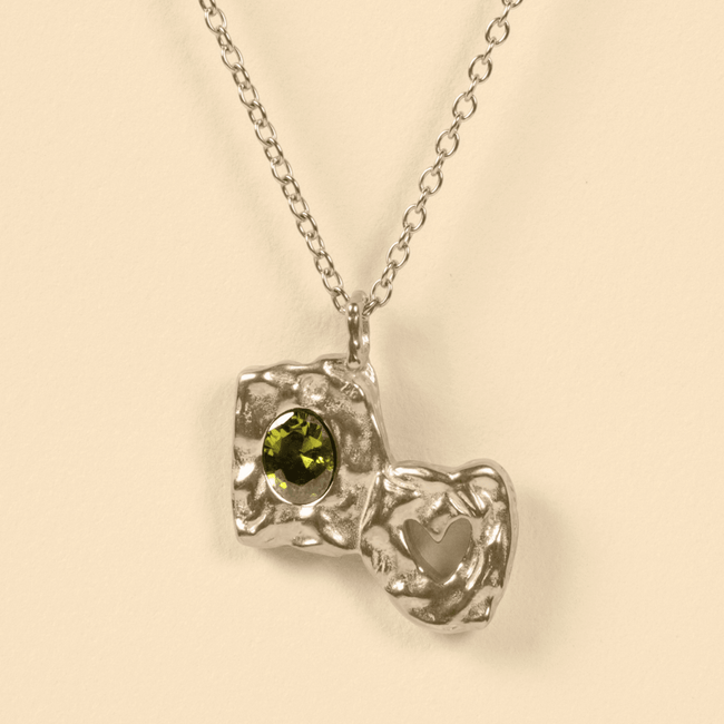 HEARTLESS PENDANT - GREEN PERIDOT - FRAGMENT STUDIO