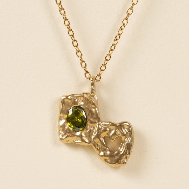HEARTLESS PENDANT VOL 2 [GOLD] GREEN PERIDOT - FRAGMENT STUDIO