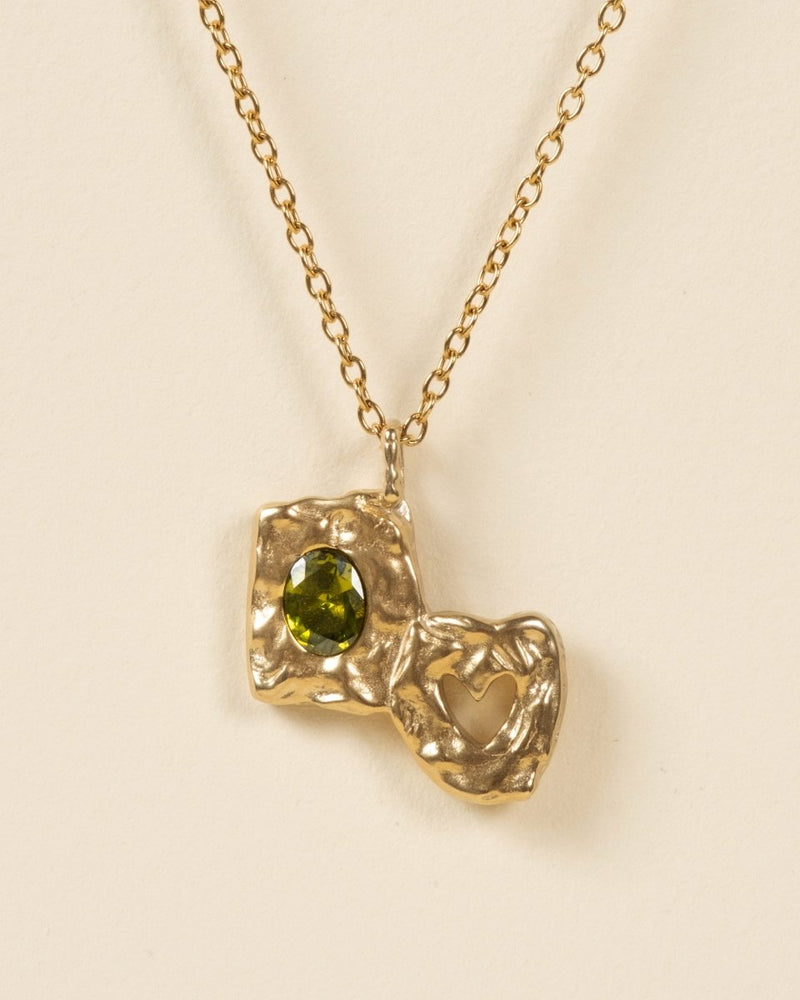 HEARTLESS PENDANT VOL 2 [GOLD] GREEN PERIDOT - FRAGMENT STUDIO