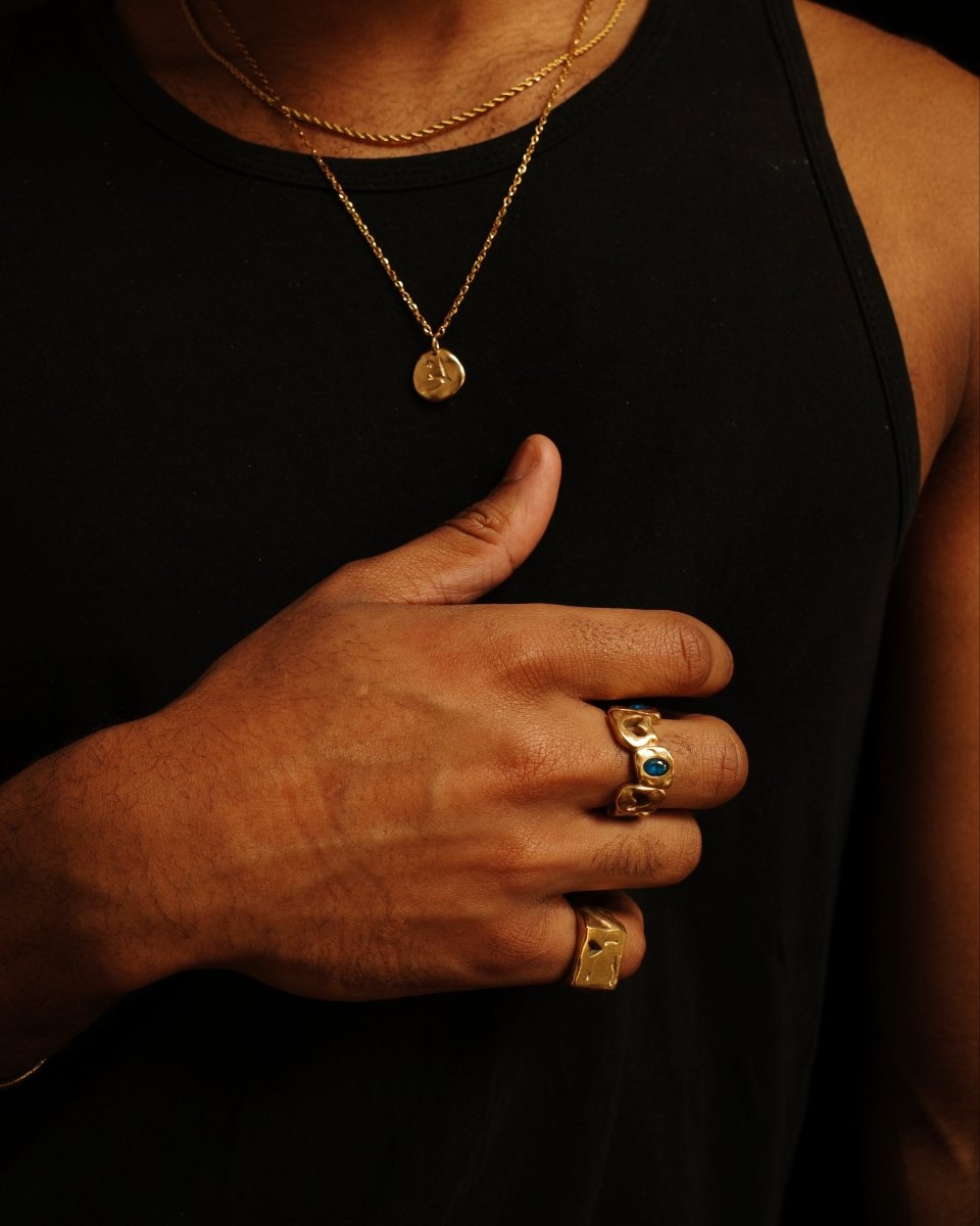 HEARTLESS RING [GOLD] - BLUE SAPPHIRE - FRAGMENT STUDIO