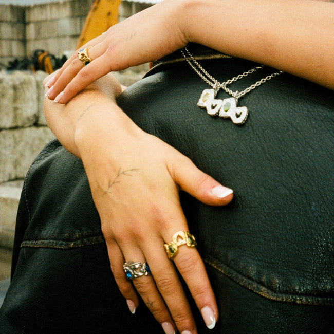 HEARTLESS RING VOL 2 [GOLD] GREEN PERIDOT - FRAGMENT STUDIO