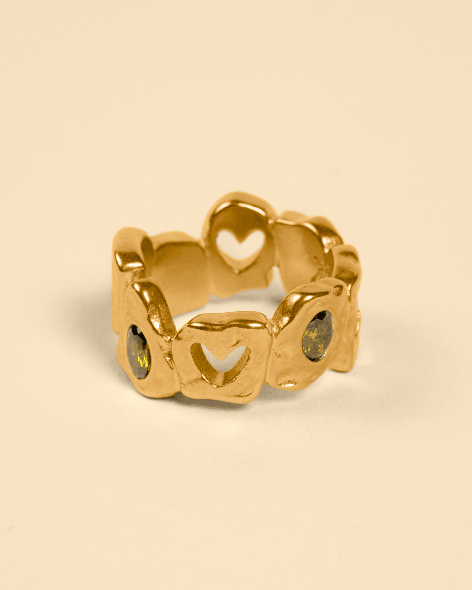 HEARTLESS RING [GOLD] - GREEN PERIDOT - FRAGMENT STUDIO