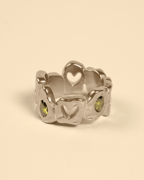 HEARTLESS RING - GREEN PERIDOT
