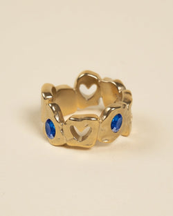 HEARTLESS RING VOL 2 [GOLD] BLUE SAPHIRE - FRAGMENT STUDIO