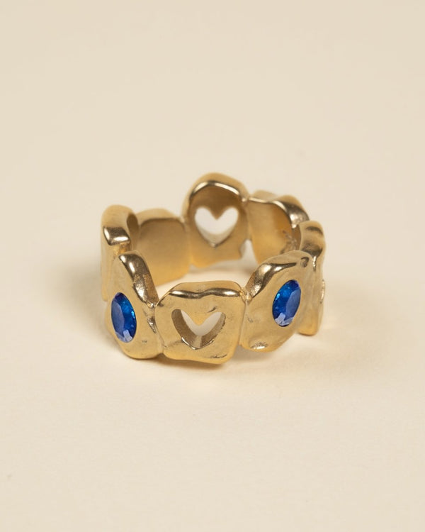 HEARTLESS RING VOL 2 [GOLD] BLUE SAPHIRE - FRAGMENT STUDIO