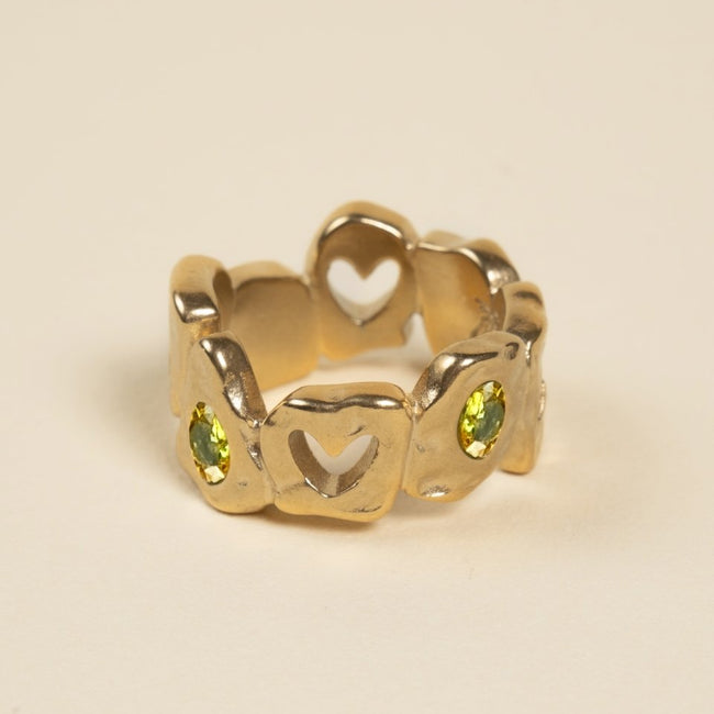 HEARTLESS RING VOL 2 [GOLD] YELLOW TOPAZ - FRAGMENT STUDIO