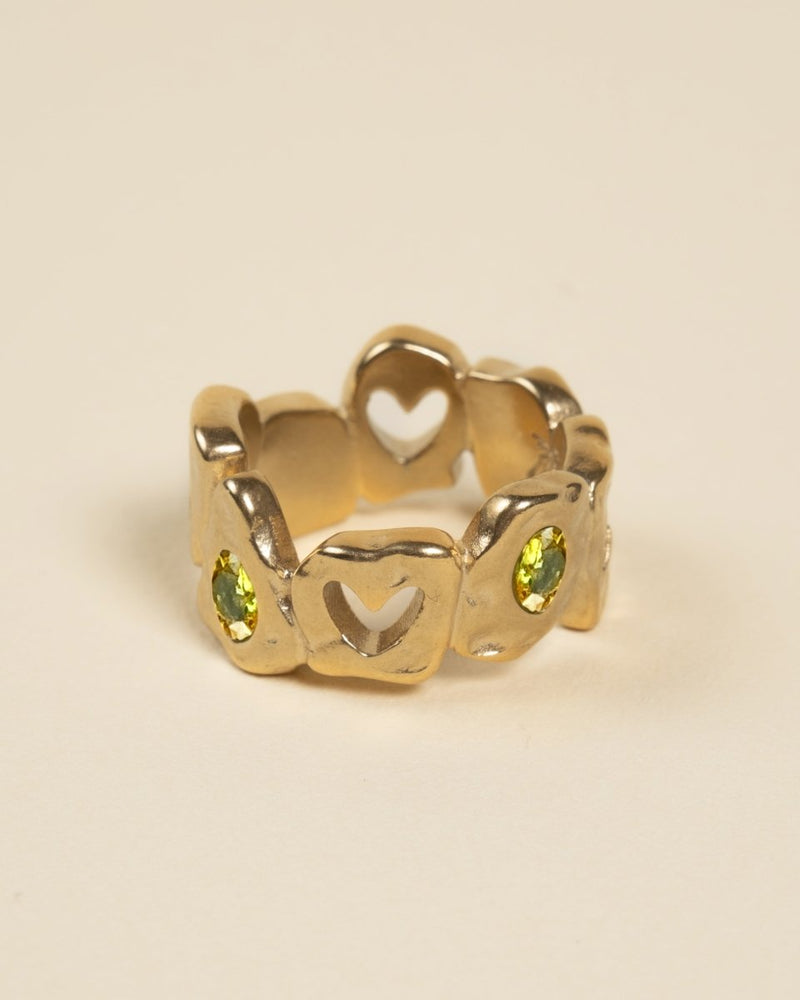 HEARTLESS RING VOL 2 [GOLD] YELLOW TOPAZ - FRAGMENT STUDIO